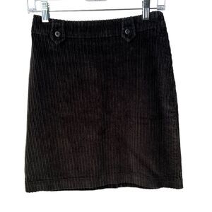 Y2k Eddie Bauer Vintage Corduroy Black High Waist Mini Skirt Size 2